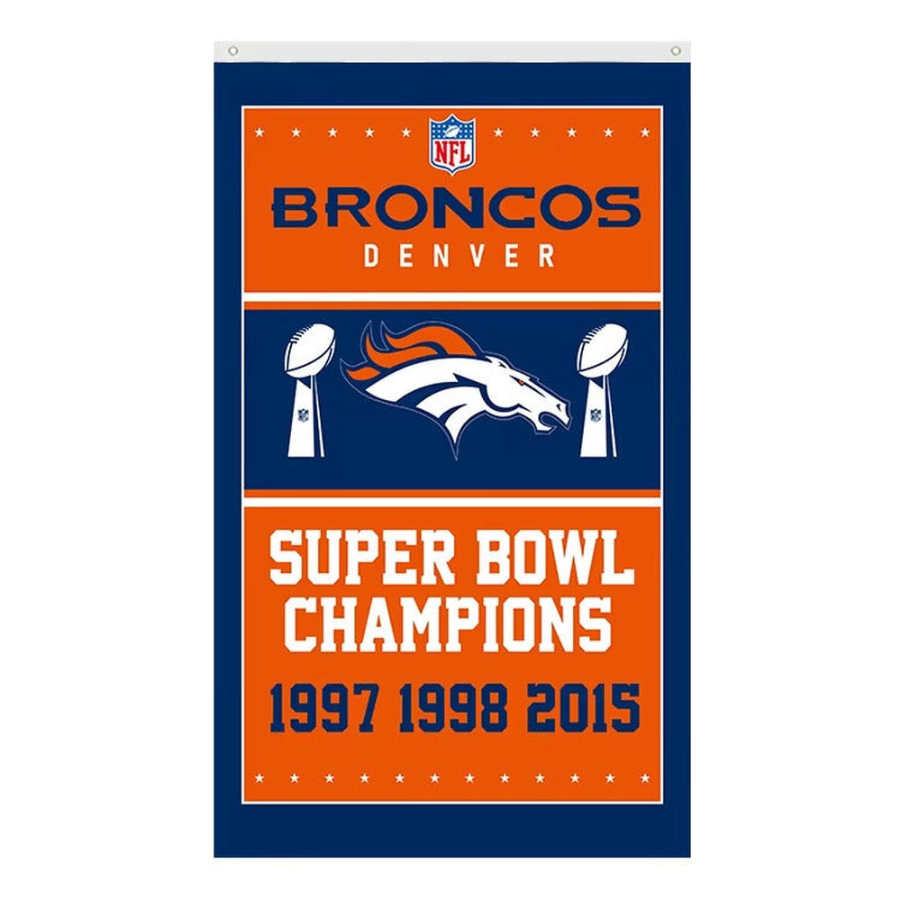 Denver Broncos Super Bowl Champions Novelty Flag Banner NEW! 3 ft x 5 ft Home & Garden:Yard, Garden & Outdoor Living:Décor:Flags Style Your Walls